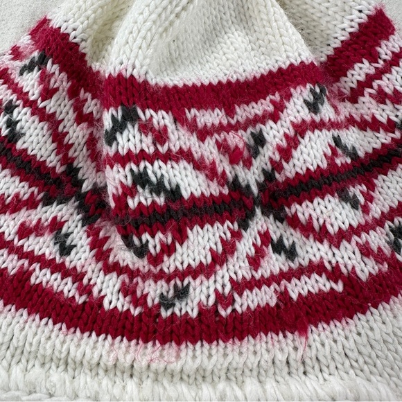 Columbia Convert Women Flap Cap Snow Beanie One Size White Red Black - Picture 2 of 8